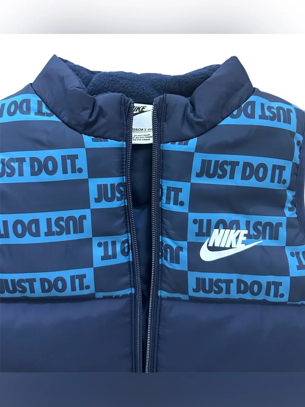 Nike Boys 4T Outfit Long Sleeve Tee Puffer Vest Jogger Pants Toddler Blue NWT - Picture 5 of 6